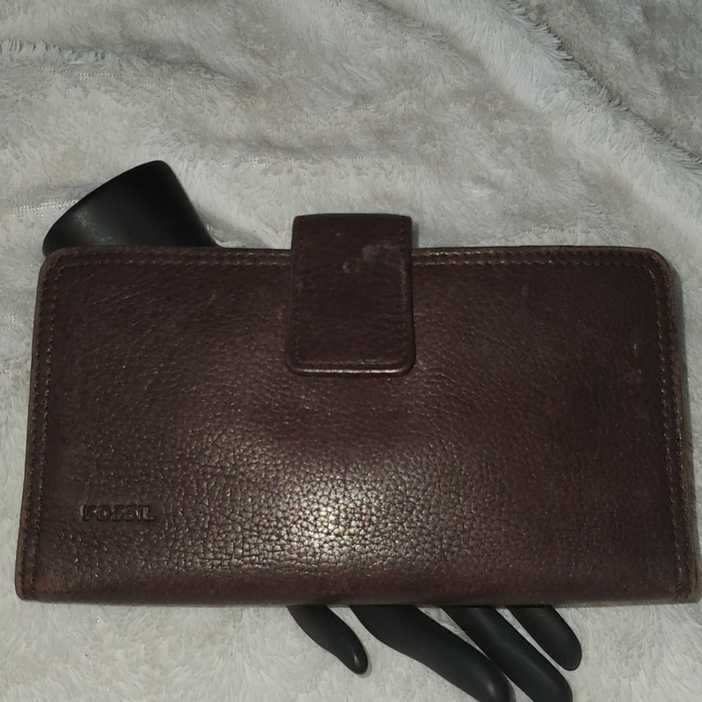 Vintage Fossil checkbook wallet